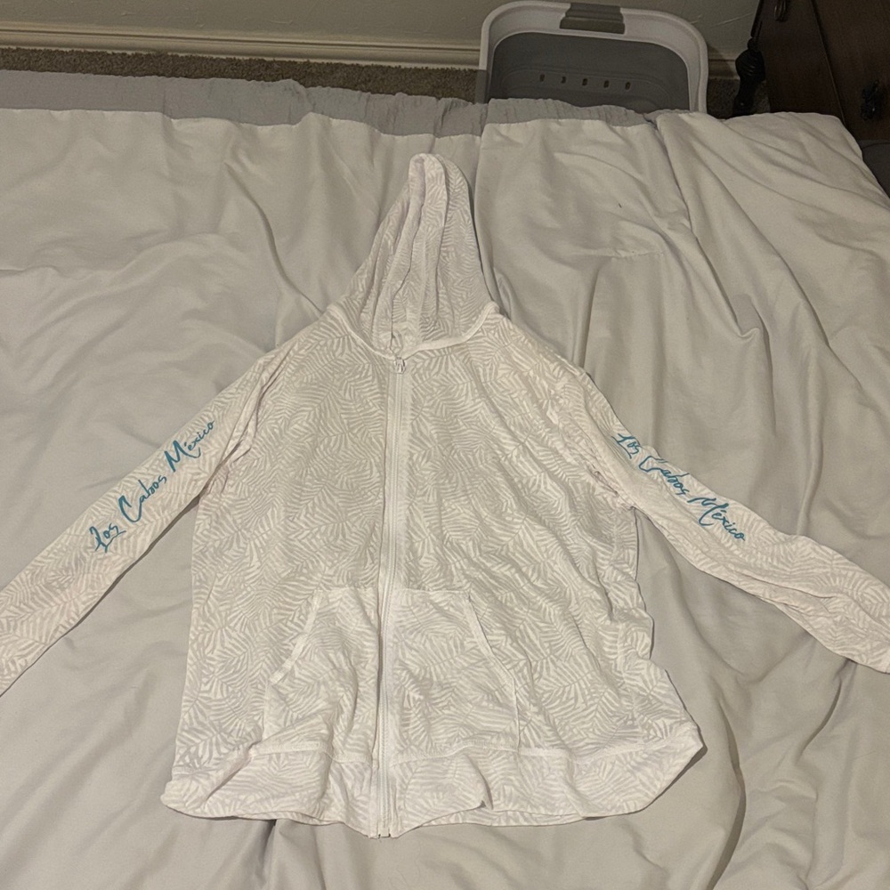 Women's White Hooded Top